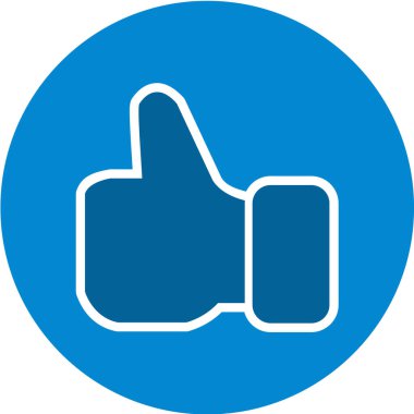 beyaz arkaplanda izole edilmiş düz biçimli başparmak simgesi