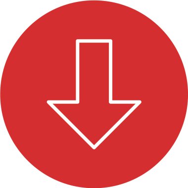 Beyaz arkaplanda kırmızı ok simgesi