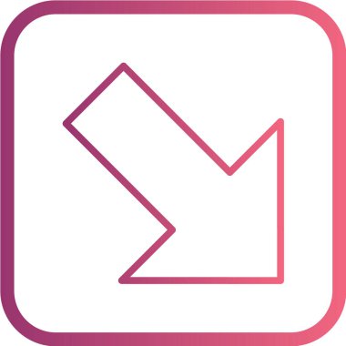 ok vektör simgesini taşı. biçim düz sembol, beyaz renk, yuvarlak açılar, pembe arkaplan