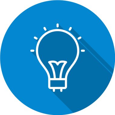 Ağ için düz daire izole edilmiş vektör illüstrasyonundaki ampul simgesi