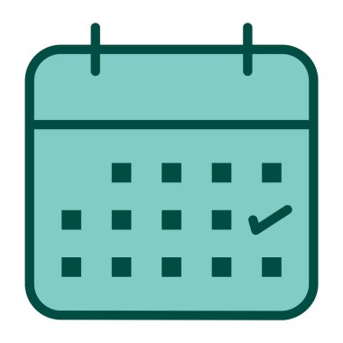 Moda Biçimli İzole Arkaplan İş Takvimi Simgesi  