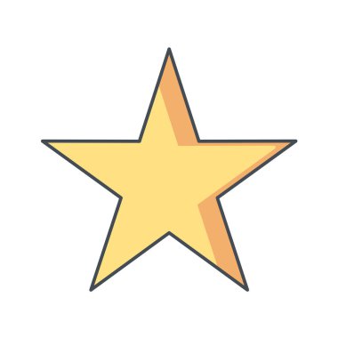 Beyaz arkaplanda izole edilmiş düz stil yıldız simgesi. Noel sembolü vektör illüstrasyonu