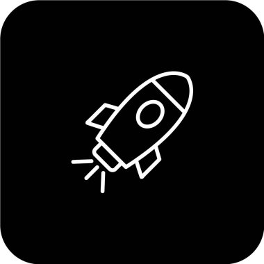 Roket ikonu. Vektör illüstrasyonu