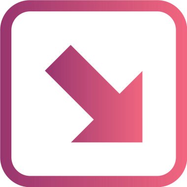 ok vektör simgesi. biçim düz sembol, pembe renk, yuvarlak açılar, beyaz arkaplan