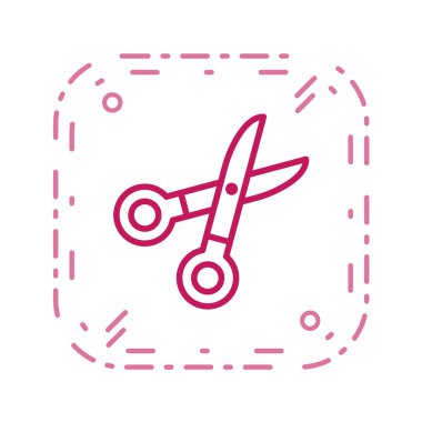 Makas simgesi. düz tasarım biçimi