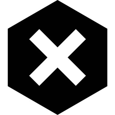 Tek izole edilmiş çapraz simgenin vektör çizimi