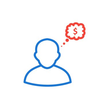 İş düşünme Simgesi Moda Tarzı İzole Arkaplan    