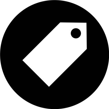 Siyah arkaplanda etiket simgesi