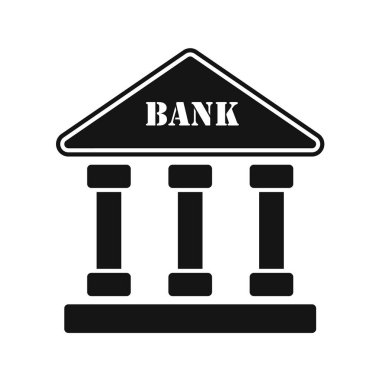 Banka binası simgesi vektör illüstrasyonu