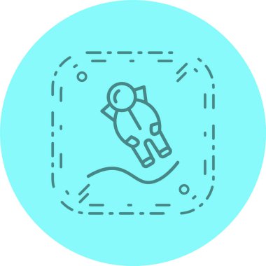 Moda Biçimli Astronout İniş Simgesi İzole Arkaplan