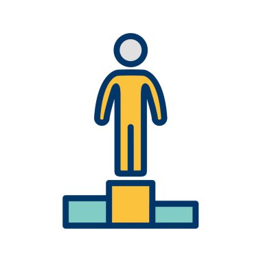 Podyum çizgi vektör simgesi