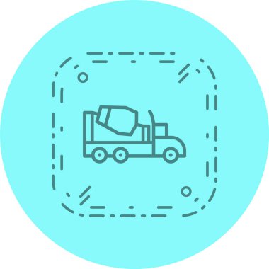 Moda Biçimli Beton Karıştırıcı Simgesi İzole Arkaplan      