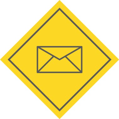 Beyaz arkaplanda zarf simgesi