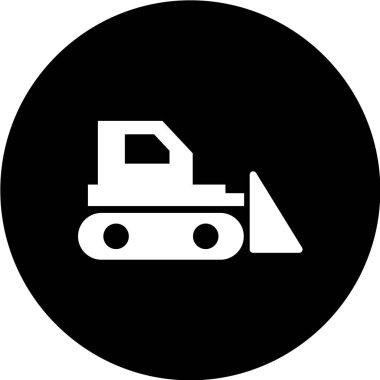 Bir buldozer simgesinin vektör çizimi