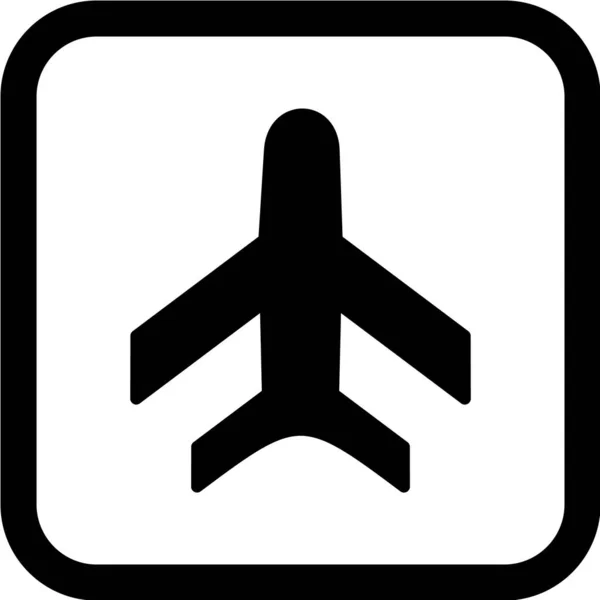 Ikona Wektora Samolotu Znak Podróży Samolotem — Wektor stockowy