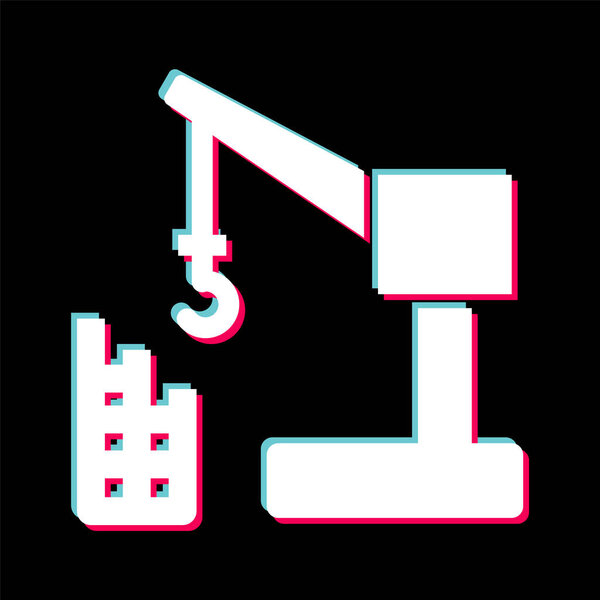 Construction Crane In Trendy Style Isolated Background      