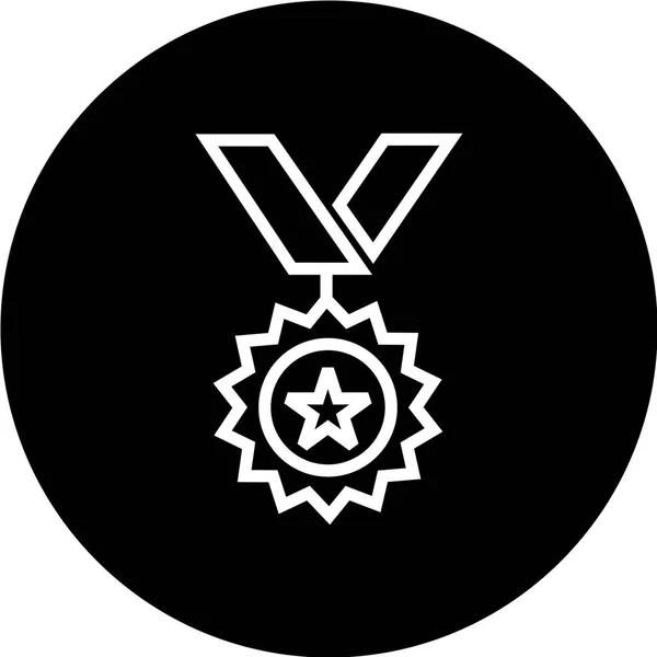 Medalj Ikon Vit Bakgrund — Stock vektor