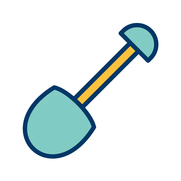 Shovel Icon Cartoon Style Isolated White Background Play Symbol Vector — Stock Vector