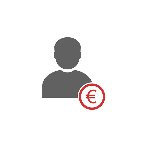 Euro Con Hombre Icono Estilo Moda Aislado Fondo — Vector de stock