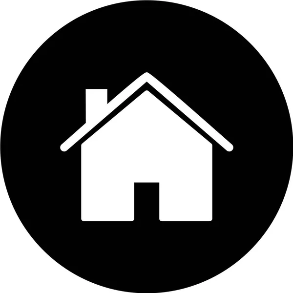 Icono Del Hogar Aislado Sobre Fondo Negro — Vector de stock