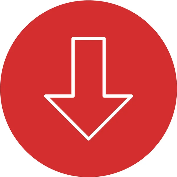 Vector Rode Pijl Pictogram Witte Achtergrond — Stockvector