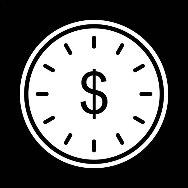 Tiempo Icono Del Dinero Estilo Moda Fondo Aislado — Vector de stock