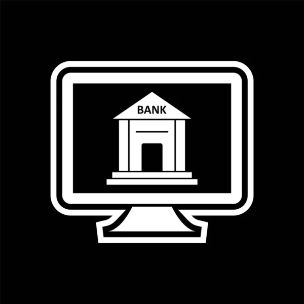 Internet Banking Εικονίδιο Μοντέρνο Στυλ Απομονωμένο Φόντο — Διανυσματικό Αρχείο