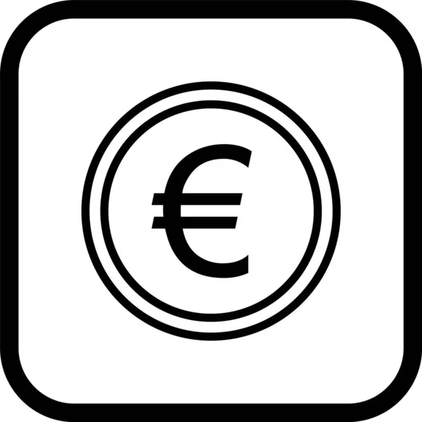 Икона Евро Модном Стиле Изолированном Фоне — стоковый вектор