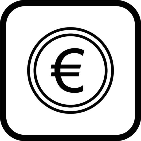 Euro Icono Estilo Moda Aislado Fondo — Vector de stock