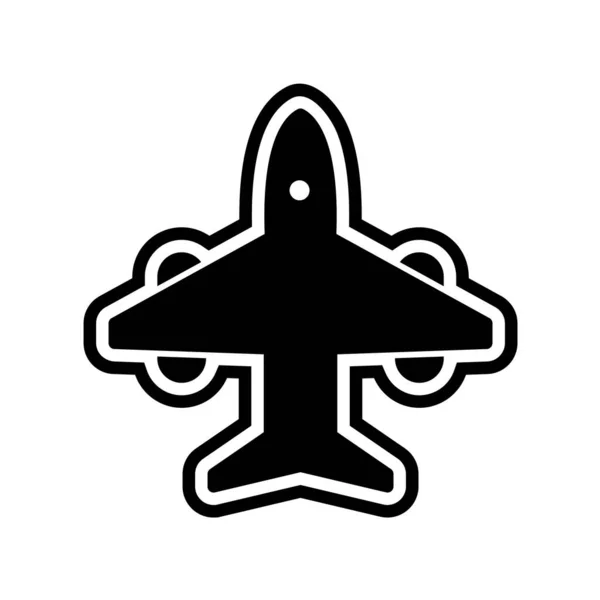 Enkel Platt Design Ikon För Flygplan — Stock vektor