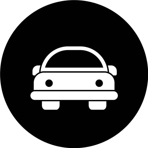 Icono Del Coche Vector Negro — Vector de stock