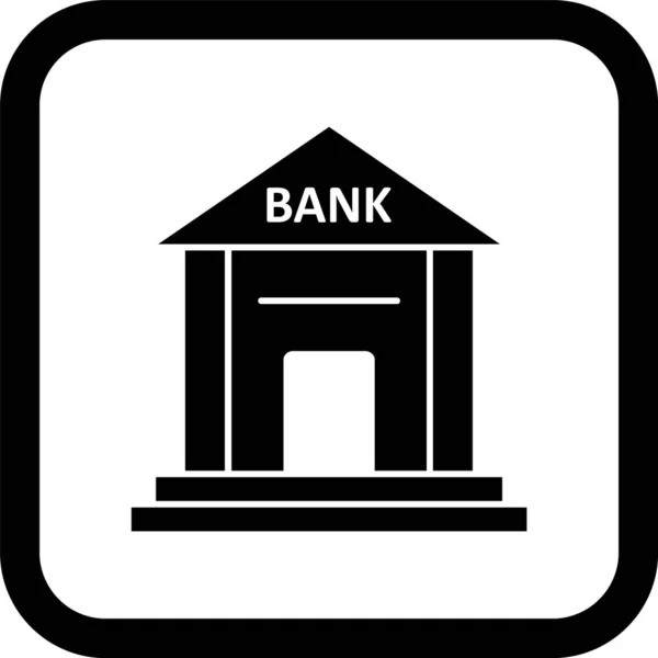 Icono Del Banco Estilo Moda Aislado Fondo — Vector de stock