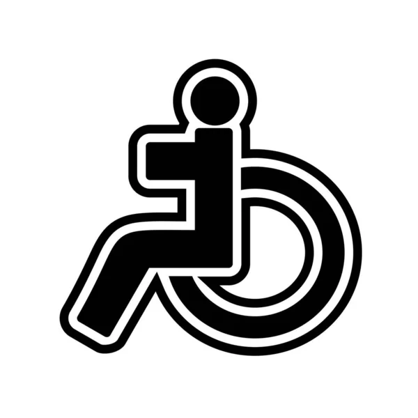 Disabled Person Icon Vector Illustration — Stock Vector