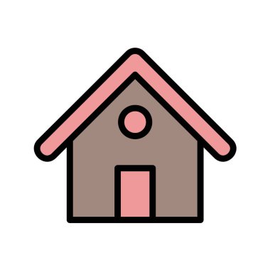 Beyaz arkaplanda ev İmza Simgesi, vektör illüstrasyonu