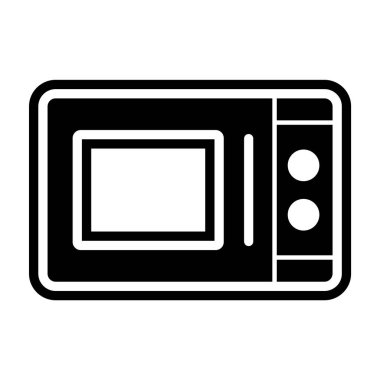 Moda Biçimli Mikrodalga Fırın Simgesi İzole Arkaplan