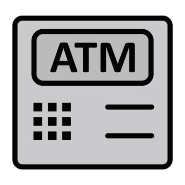 Moda Biçimli İzole Arkaplanda Atm Makinesi Simgesi   