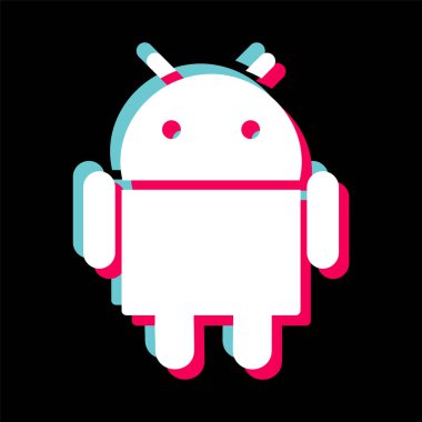 Moda Biçimli Android Simgesi İzole Arkaplan