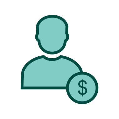  Moda Biçimli Erkek Simgesi Doları İzole Arkaplan      