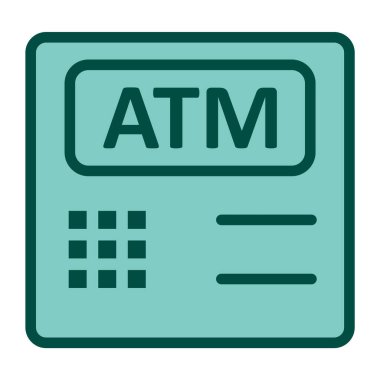 Moda Biçimli İzole Arkaplanda Atm Makinesi Simgesi   
