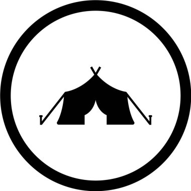 çadır simgesi vektör illüstrasyonu