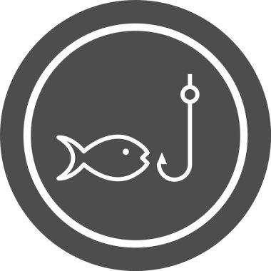 Moda Biçiminde Balıkçılık Simgesi İzole Arkaplan