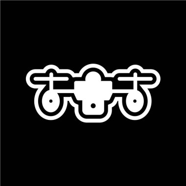 Drone kuadrokopter ikon vektör illüstrasyonu