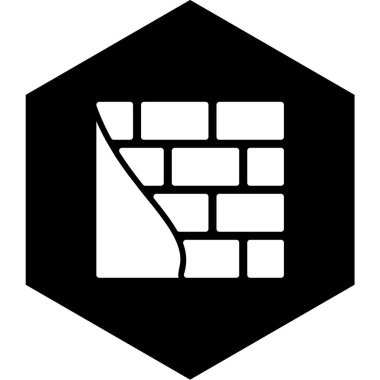 Tuğla Duvar Simgesi Moda Biçimli Ayrı Arkaplan      