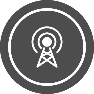 Yayın Simgesi Moda Biçiminde İzole Arka Gruplandırılmış