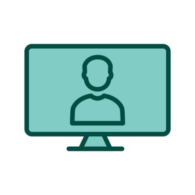 Çevrimiçi Çalışma Simgesi Moda Biçiminde İzole Arkaplan      