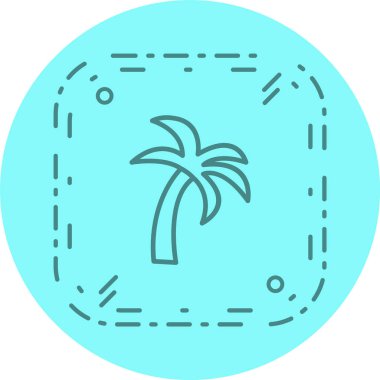 Moda Biçimli Palmiye Ağacı Simgesi İzole Arkaplan