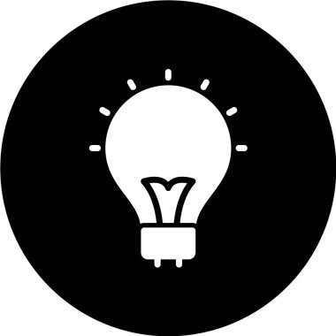 Ampul siyah simgesi beyaz arkaplanda izole edildi