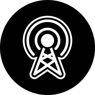 Yayın Simgesi Moda Biçiminde İzole Arka Gruplandırılmış