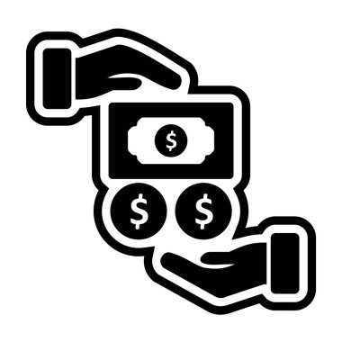 Moda Biçiminde Ayırılmış Arkaplanda Maaş Simgesi    