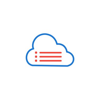 Moda Biçimli İzole Arkaplanda Bulut Veri Simgesi      